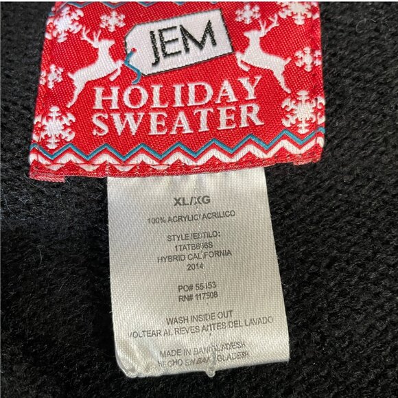 JEM Mens XL Holiday Sweater Tux Ugly Christmas Party Funny Knit Retro Festive - Picture 3 of 6